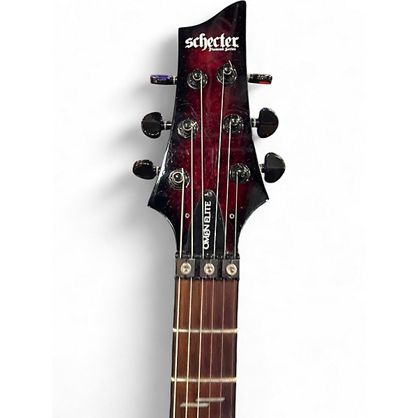 Used Schecter Guitar Research Omen Elite FR Cherry Burst Solid Body Electric Guitar