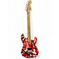 Used EVH Striped Series Red with Black and White Stripes Solid Body Electric Guitar thumbnail