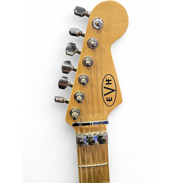 Used EVH Striped Series Red with Black and White Stripes Solid Body Electric Guitar