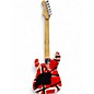 Used EVH Striped Series Red with Black and White Stripes Solid Body Electric Guitar
