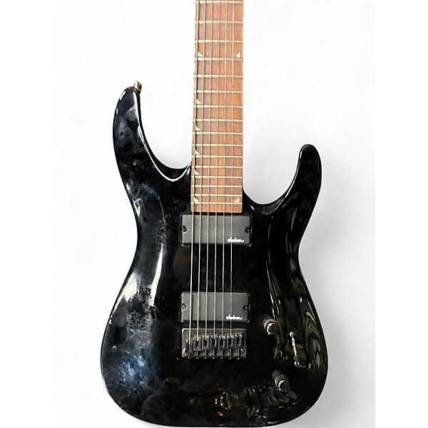 Used Jackson JS22-7 Dinky 7 String Black Solid Body Electric Guitar