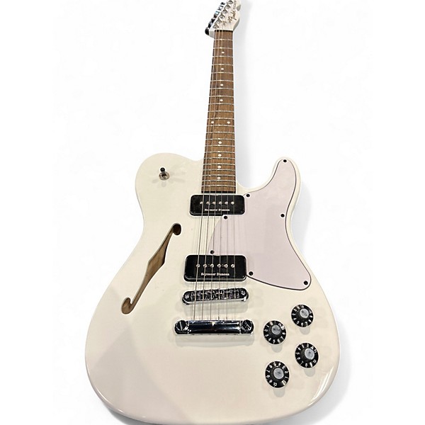 Used Fender JA90 Jim Adkins Thinline Telecaster Arctic White Hollow Body Electric Guitar