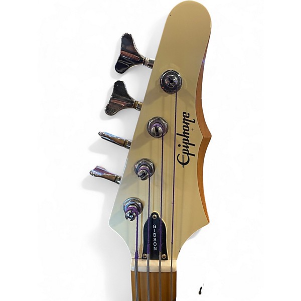 Used Epiphone ACCU BASS Antique White Electric Bass Guitar