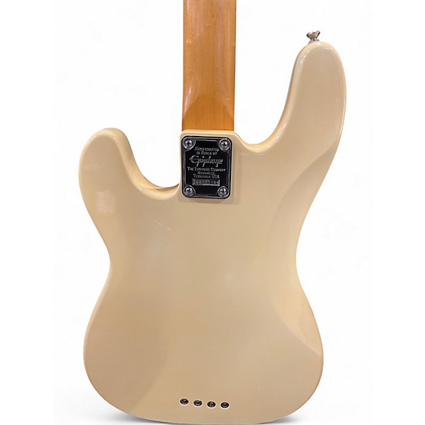 Used Epiphone ACCU BASS Antique White Electric Bass Guitar