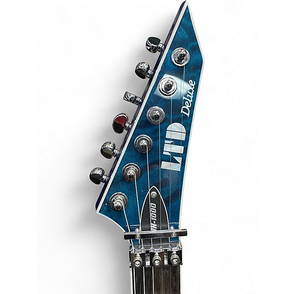 Used ESP LTD MH1000 Deluxe Blue Solid Body Electric Guitar