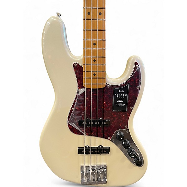 Used Fender Player Plus Active Jazz Bass Olympic Pearl Electric Bass Guitar