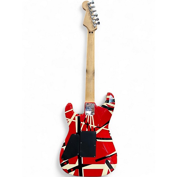 Used EVH Striped Series Red, Black & White Solid Body Electric Guitar