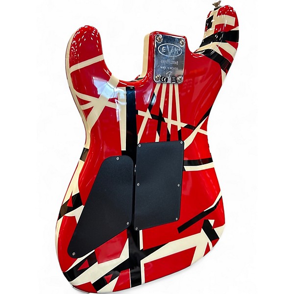 Used EVH Striped Series Red, Black & White Solid Body Electric Guitar
