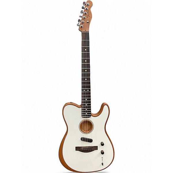 Used 2022 Fender Acoustasonic Player Telecaster Alpine White Acoustic Electric Guitar