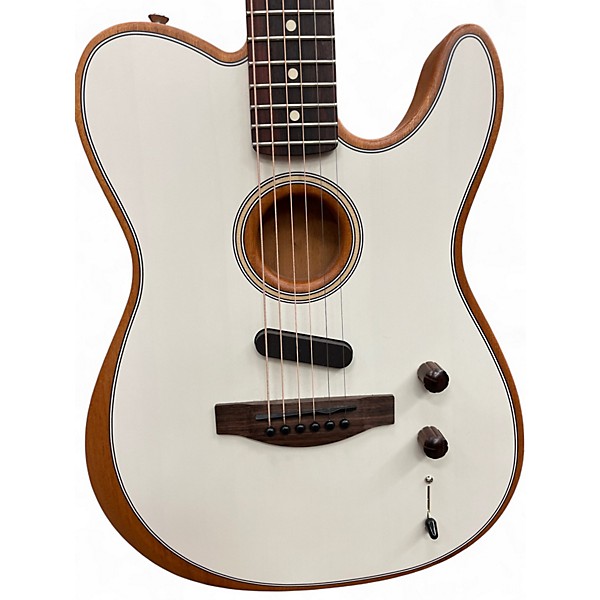 Used 2022 Fender Acoustasonic Player Telecaster Alpine White Acoustic Electric Guitar