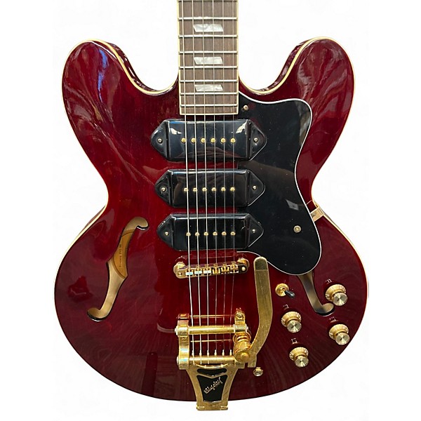 Used Epiphone Riviera P93 Wine Red Hollow Body Electric Guitar