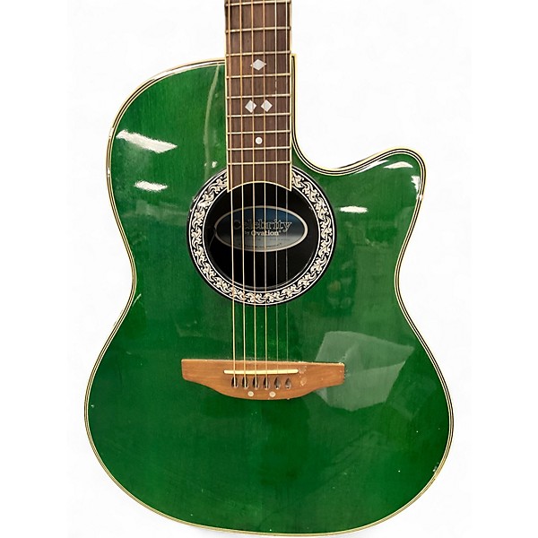 Used Ovation CELEBRITY Green Acoustic Electric Guitar
