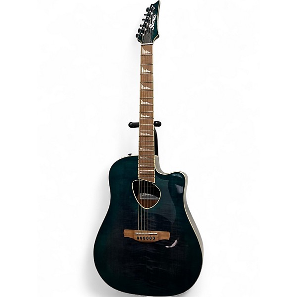 Used Ibanez GA35FMTCE Flamed Maple Top Classical Acoustic-Electri Emerald Green Acoustic Guitar