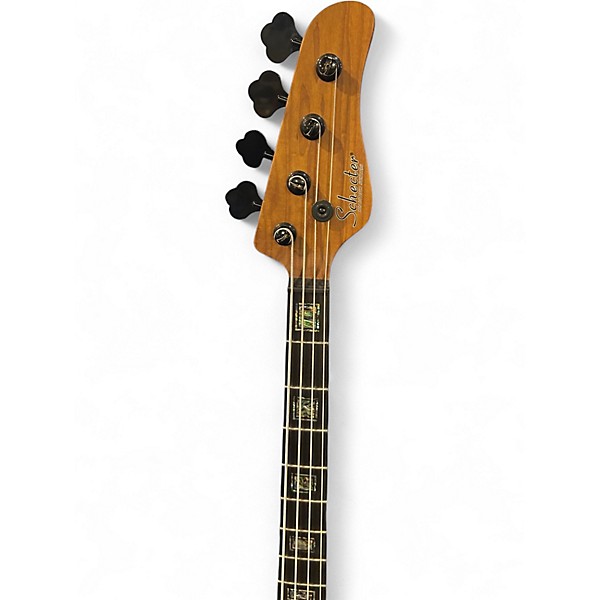 Used Schecter Guitar Research Model T 2832 EXOTIC BLACK LIMBA Natural Electric Bass Guitar
