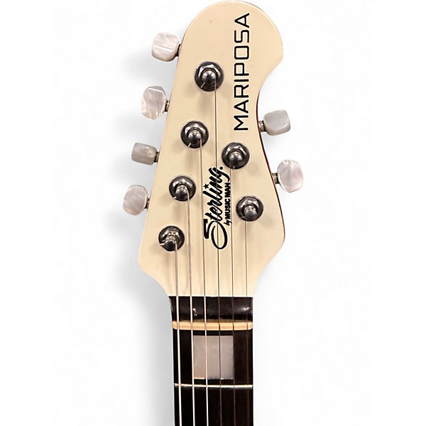 Used Sterling by Music Man Mariposa White Solid Body Electric Guitar