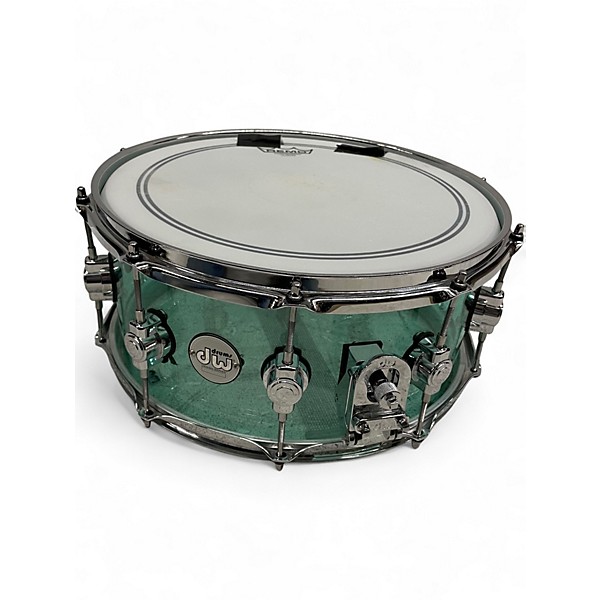 Used DW 14X5.5 Design Series Acrylic Snare Green Drum