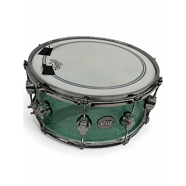 Used DW 14X5.5 Design Series Acrylic Snare Green Drum