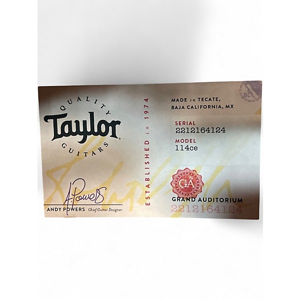 Used Taylor 114CE Natural Acoustic Electric Guitar