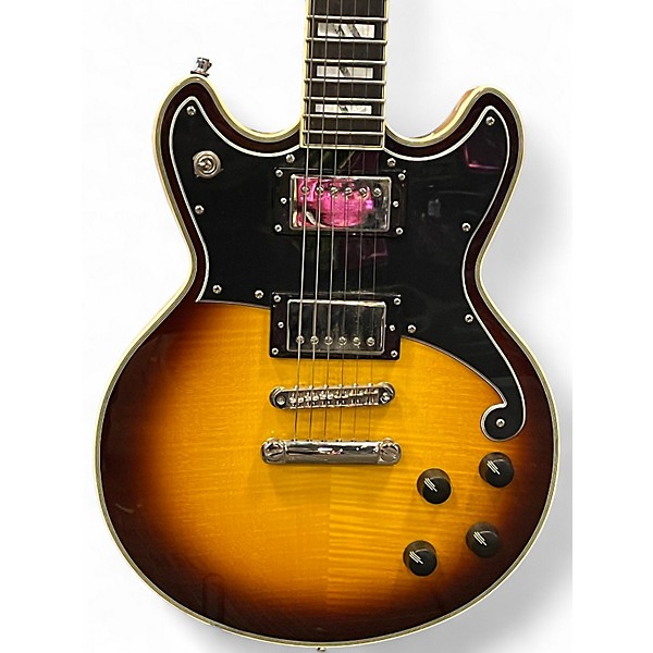 Used D'Angelico Deluxe Series Brighton Vintage Sunburst Solid Body Electric Guitar