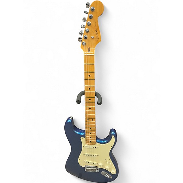 Used 2000s Fender American Ultra Luxe Stratocaster Sonic Blue Solid Body Electric Guitar