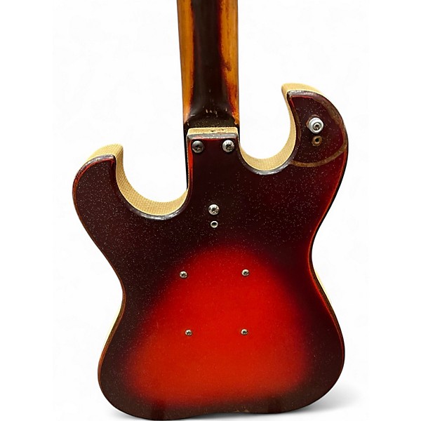 Vintage 1960s Silvertone 1457 Cherry Sunburst Solid Body Electric Guitar