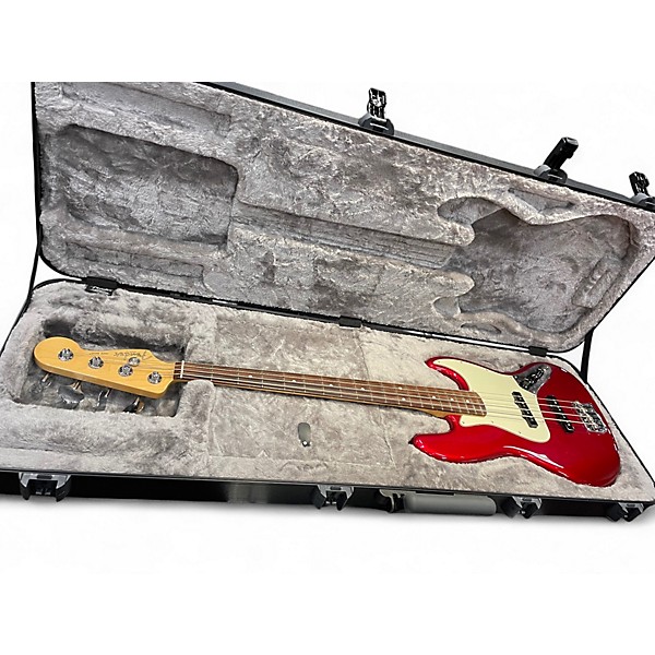 Used Fender American Professional Jazz Bass Candy Apple Red Electric Bass Guitar