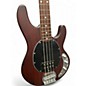 Used Sterling by Music Man StingRay RAY34 Poplar Burl Top Dark Scarlett Electric Bass Guitar