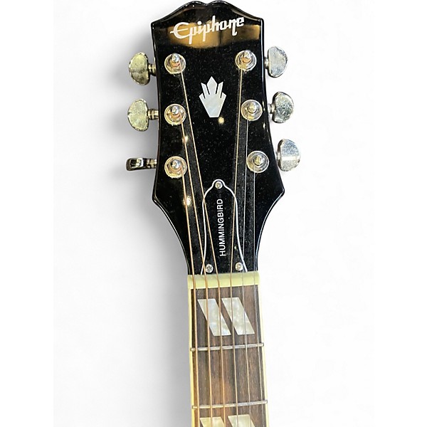 Used Epiphone Hummingbird EC Wine Red Acoustic Electric Guitar