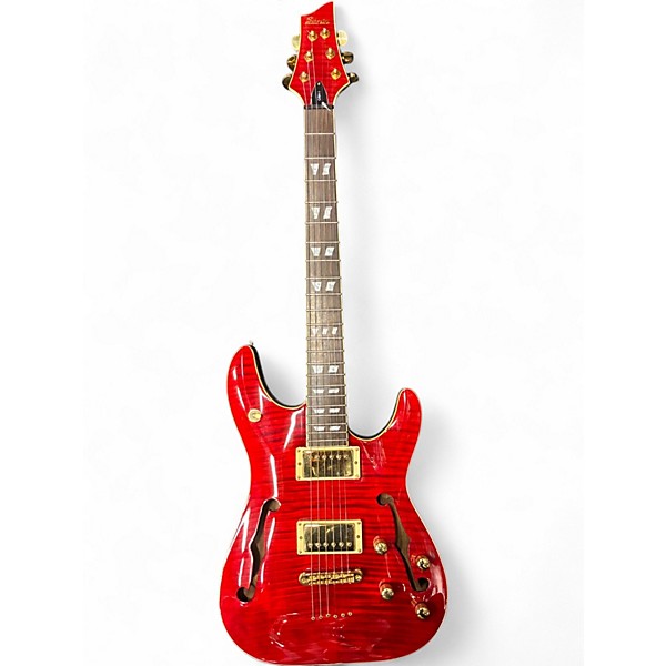 Used Schecter Guitar Research C/SH-12 Candy Apple Red Hollow Body Electric Guitar