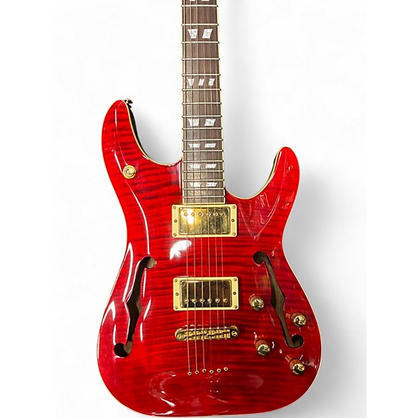 Used Schecter Guitar Research C/SH-12 Candy Apple Red Hollow Body Electric Guitar