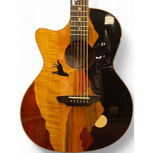 Used Luna vista wolf Low Gloss Chocolate Acoustic Electric Guitar