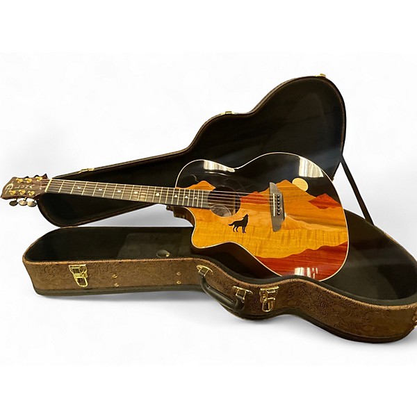 Used Luna vista wolf Low Gloss Chocolate Acoustic Electric Guitar