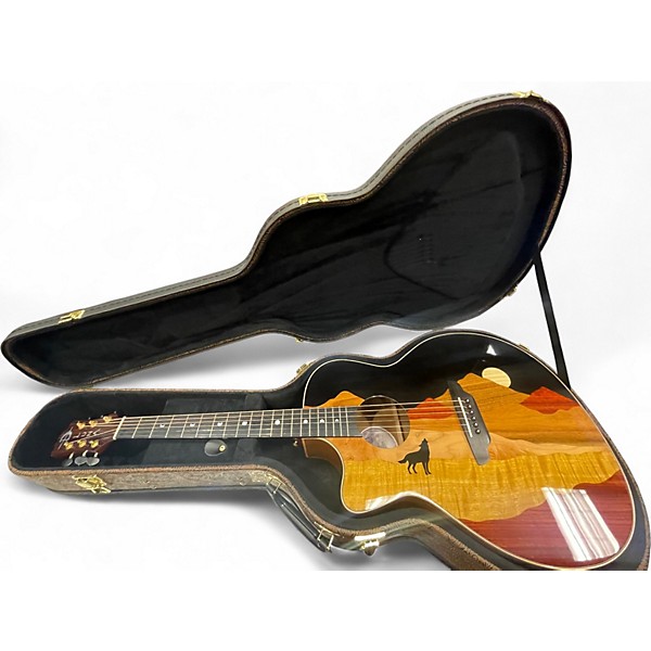 Used Luna vista wolf Low Gloss Chocolate Acoustic Electric Guitar