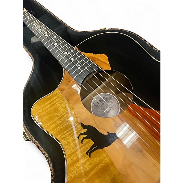 Used Luna vista wolf Low Gloss Chocolate Acoustic Electric Guitar