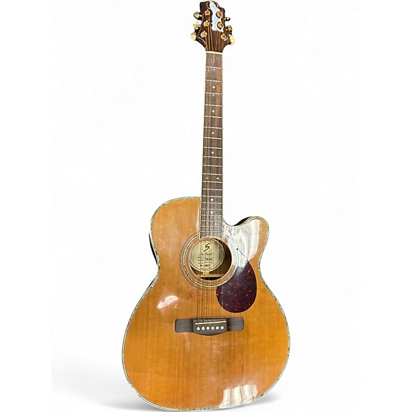 Used Greg Bennett Design by Samick OM 8CE Natural Acoustic Electric Guitar