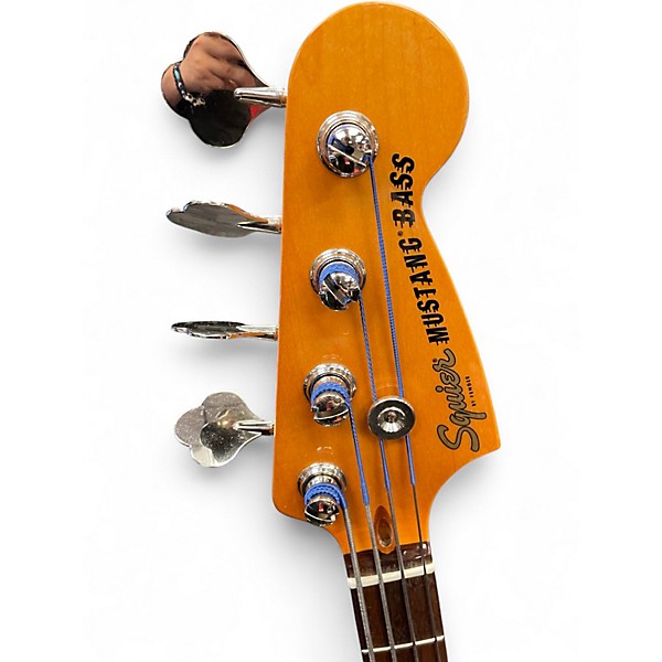 Used Squier Vintage Modified Mustang Bass Green Electric Bass Guitar