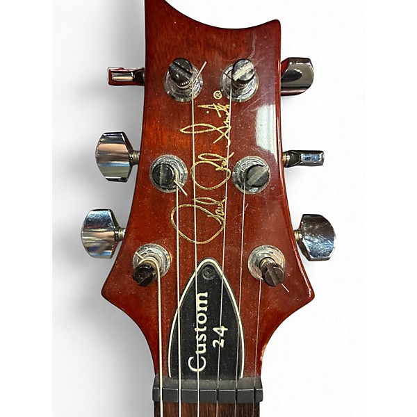 Used PRS Custom 24 10 Top TRANS RED BURST Solid Body Electric Guitar