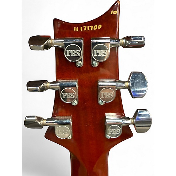 Used PRS Custom 24 10 Top TRANS RED BURST Solid Body Electric Guitar