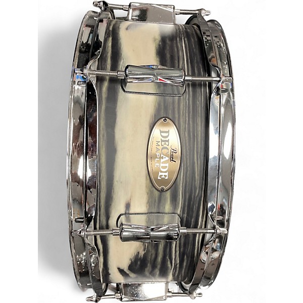 Used Pearl 5.5X14 Decade black satin marble Drum