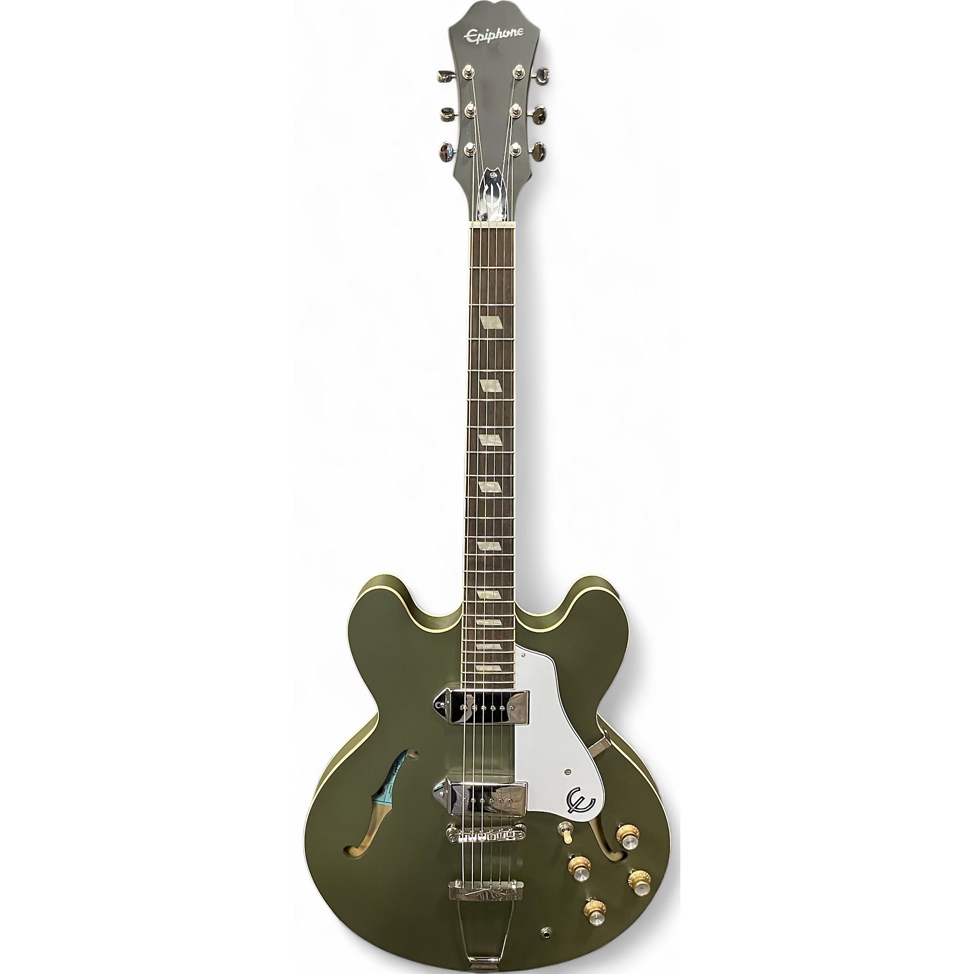 11月まで特別値下げ Epiphone Casino Worn Olive Used Epiphone Casino Worn Satin Olive Green Hollow Body Electric