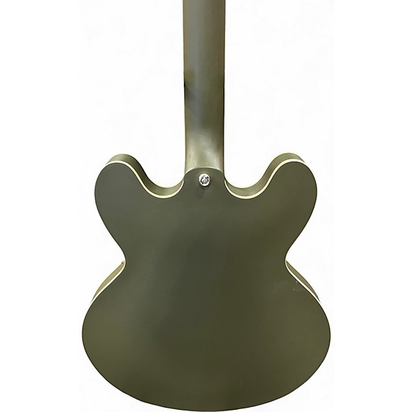Used Epiphone Casino Worn Satin Olive Green Hollow Body Electric Guitar