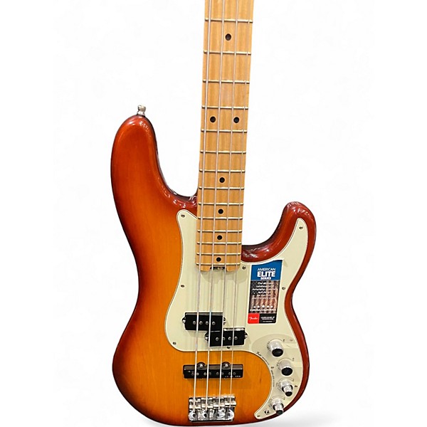 Used Fender American Elite Jazz Bass Tobacco Sunburst Electric Bass Guitar