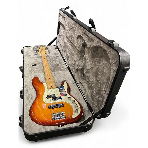 Used Fender American Elite Jazz Bass Tobacco Sunburst Electric Bass Guitar