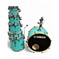 Used Yamaha 6 Piece Stage Custom Surf Green Drum Kit thumbnail