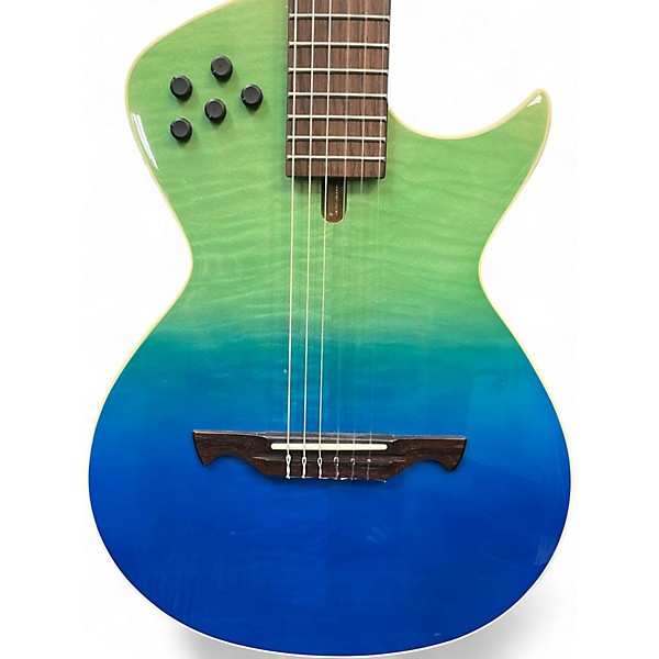 Used Tagima Modena Transparent Blue Fade Classical Acoustic Electric Guitar