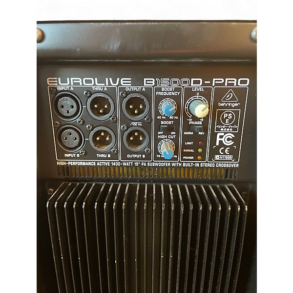 Used Behringer B1500D-PRO 15in 1400W Powered Subwoofer