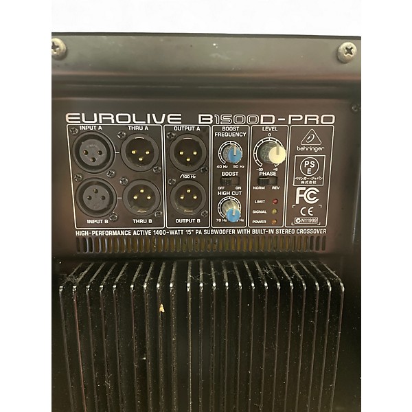 Used Behringer B1500D-PRO 15in 1400W Powered Subwoofer