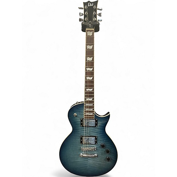 Used ESP LTD EC256FM FLAME BLUE Solid Body Electric Guitar