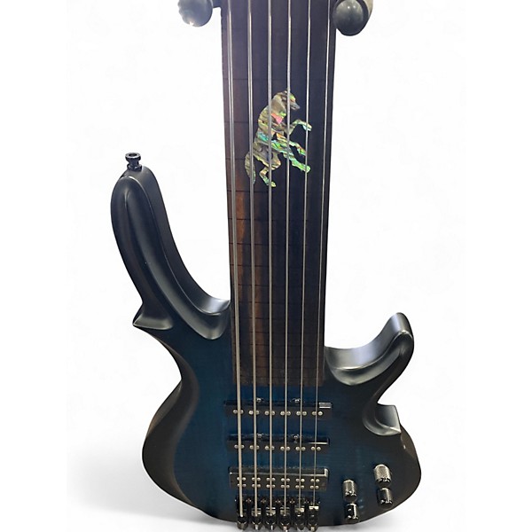 Used Halo Seraphim 6  Trans Blue Electric Bass Guitar