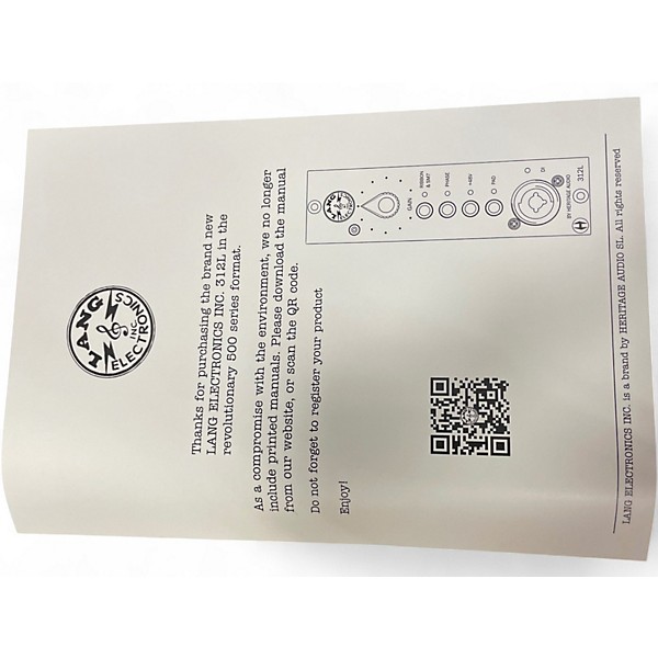 Used Heritage Audio Lang 312L Rack Equipment